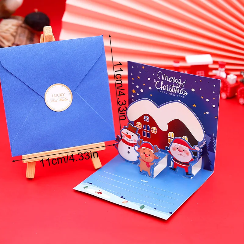 Креативная 3D складная Рождественская открытка INS Wind Рождественская открытка, трехмерная поздравительная открытка в канун Рождества, сложенная пополам Рождественский подарок