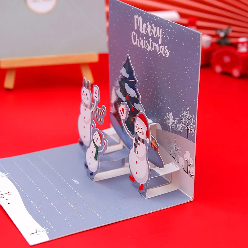 Креативная 3D складная Рождественская открытка INS Wind Рождественская открытка, трехмерная поздравительная открытка в канун Рождества, сложенная пополам Рождественский подарок