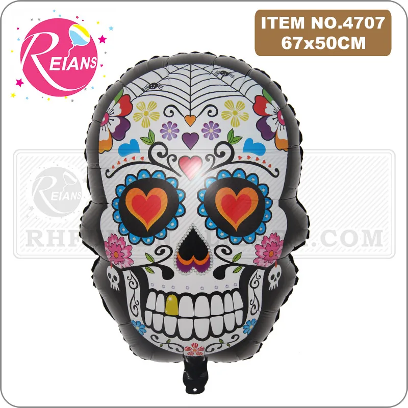Вечеринка в честь Дня мертвых в Мексике, Ужасающий череп, Форма Призрака смерти, Страшный череп, воздушный шар из алюминиевой пленки, украшение для вечеринки на Хэллоуин