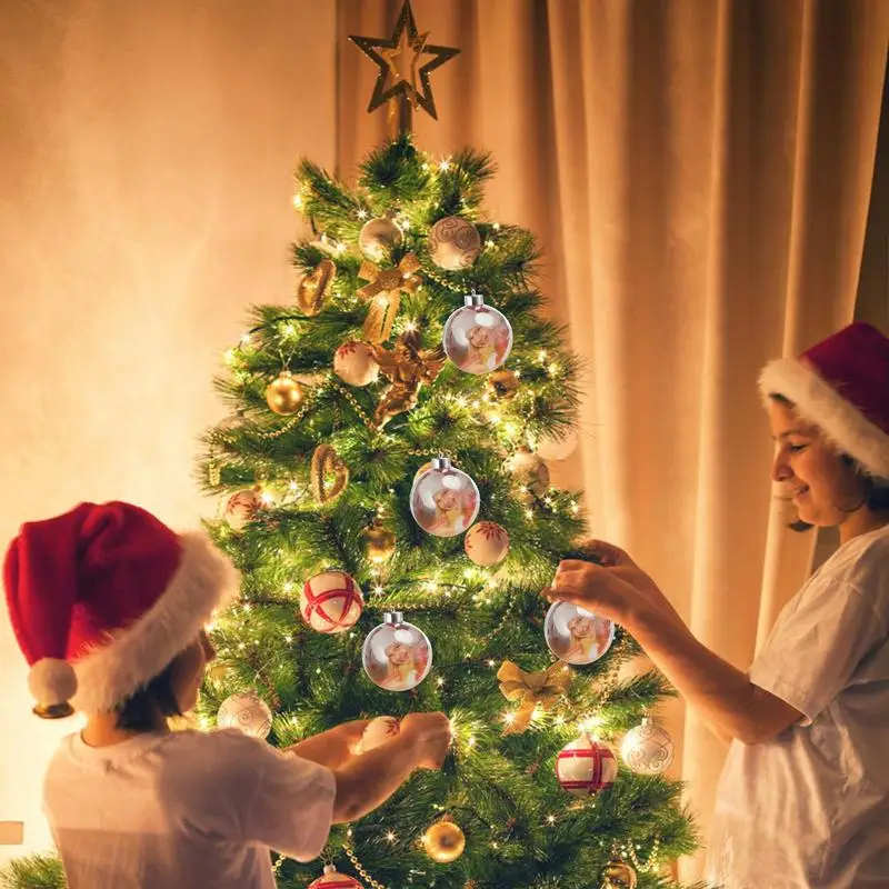 Рождественский шар для фотосъемки, Прозрачные безделушки, подвески в виде шариков, украшения для праздничной вечеринки, декор для семьи своими руками