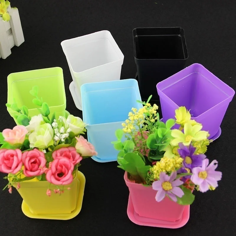 7ШТ Пластиковые Круглые цветочные горшки для кашпо, лоток для домашнего офиса, садовый декор