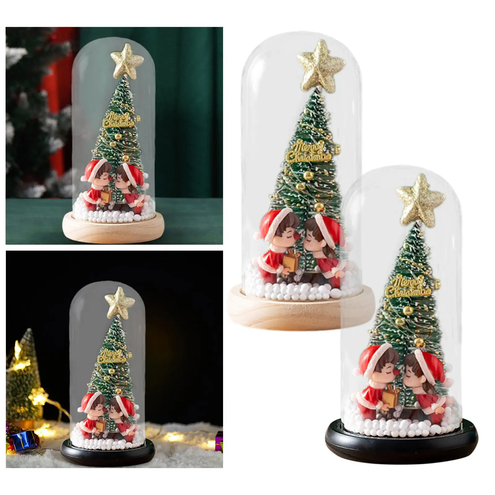 Настольная мини-рождественская елка со светодиодным рождественским орнаментом Искусственная Рождественская елка для подарков Спальня Гостиная Бары Домашний декор