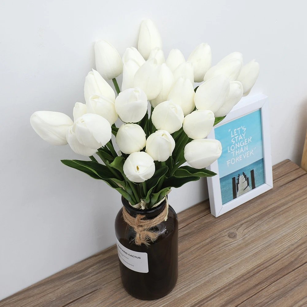 30 шт. Искусственный цветок тюльпана с настоящим прикосновением, подарок из искусственных цветов для домашнего свадебного декора