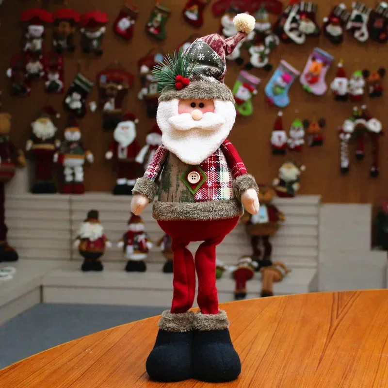 Веселые Рождественские Куклы Елочный Декор Новогоднее Украшение Северный Олень Снеговик Санта Клаус Стоящая Кукла Navidad Украшение Для Дома 2024