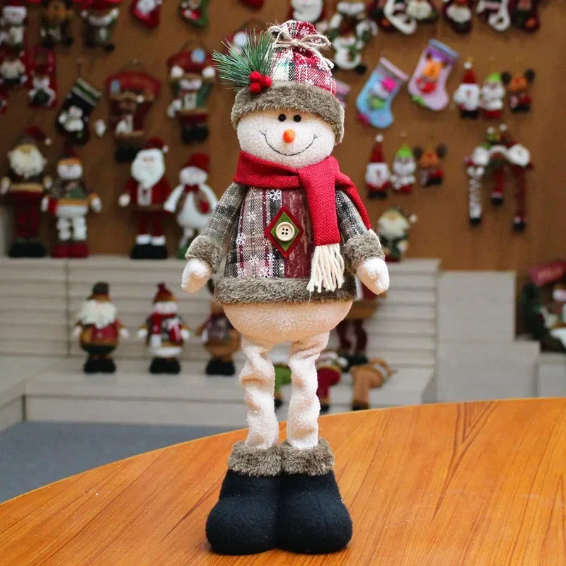 Веселые Рождественские Куклы Елочный Декор Новогоднее Украшение Северный Олень Снеговик Санта Клаус Стоящая Кукла Navidad Украшение Для Дома 2024