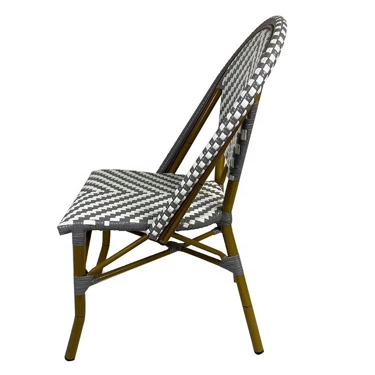 Обеденные стулья для отдыха на открытом воздухе Французский ротанг художественное плетение из ротанга Американская кофейня с имитацией ротанга из полиэтилена