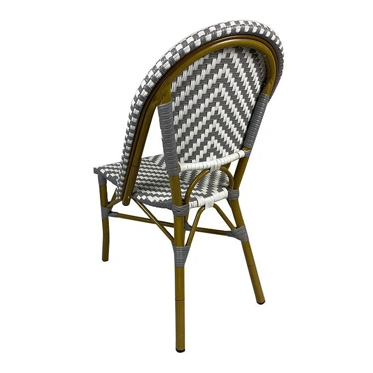 Обеденные стулья для отдыха на открытом воздухе Французский ротанг художественное плетение из ротанга Американская кофейня с имитацией ротанга из полиэтилена