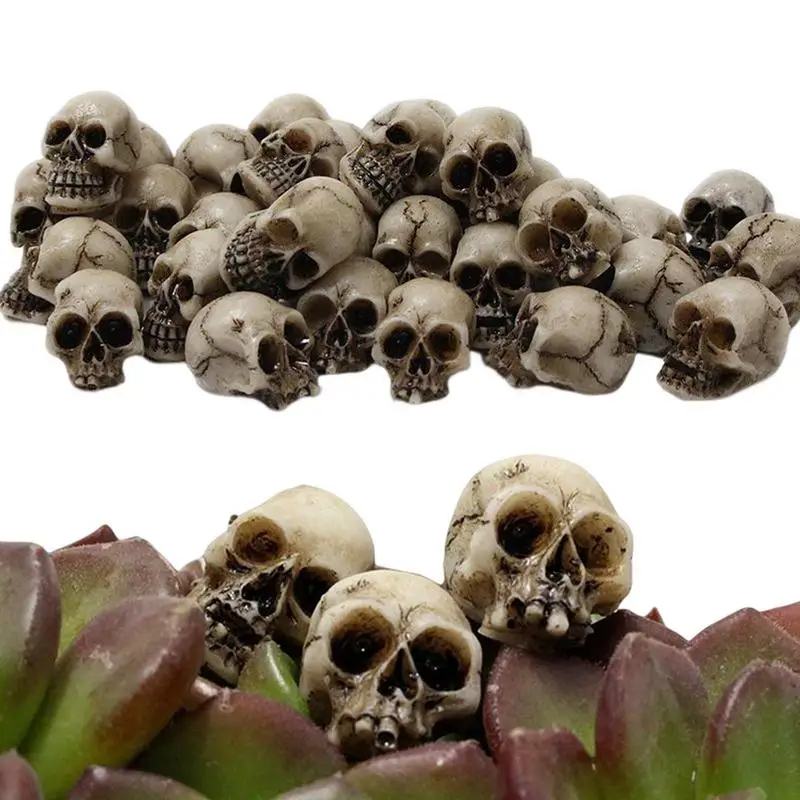 Мини-черепа, Голова скелета, 20 штук, Маленькие Мини-черепа, Украшение для цветочного горшка, Реалистичный Скелет Для украшения вечеринки