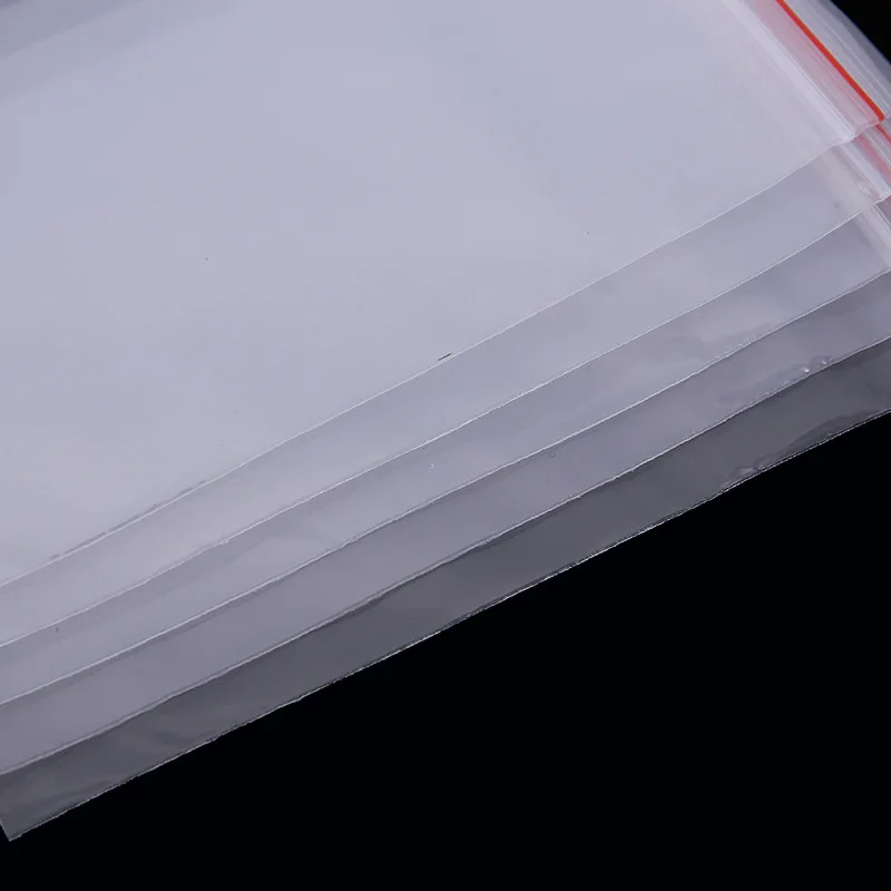 100шт 0.05 / 0.06 / 0.08 Полиэтиленовый прозрачный пакет на молнии мм, ювелирные изделия, Конфеты, повторно запечатываемый пластиковый Поли Прозрачный пакет 55