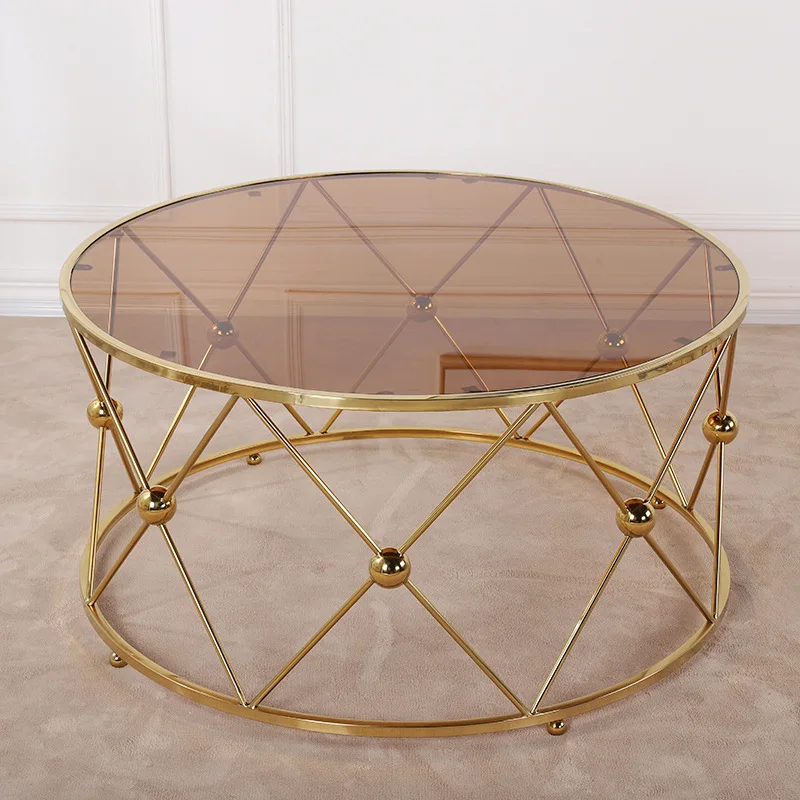 Итальянская мебель для гостиной, легкий экстравагантный круглый простой современный креативный стеклянный журнальный столик