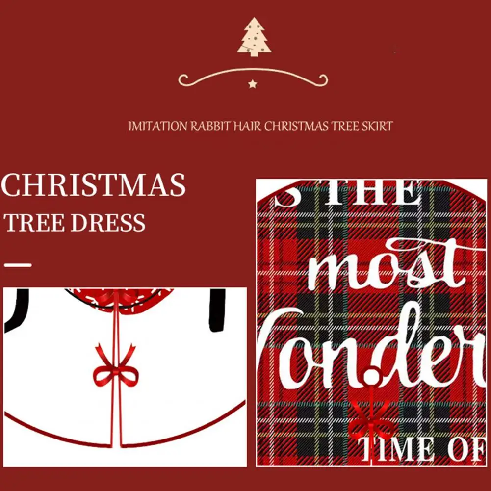 Юбка для рождественской елки с галстуком Доступная бюджетная юбка для рождественской елки Яркое Плюшевое Рождество в виде снежинок для дома