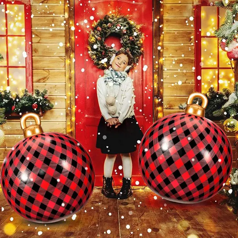 24-дюймовый Рождественский надувной шар, Украшение большим надувным шаром, Наружные надувные украшения, Наружное украшение, Игрушки на лужайке