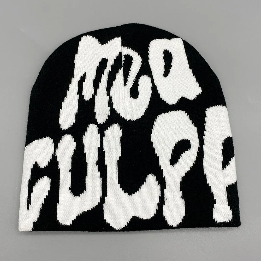 Модные зимние шапки, вязаная шапка в стиле хип-хоп с алфавитом, женские Мужские уличные Теплые шапочки, Персонализированная трендовая Повседневная кепка, эластичная кепка в стиле ретро