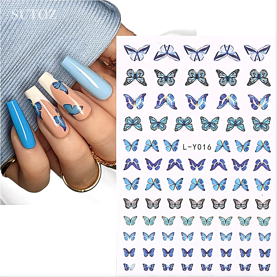 5D Наклейки Для Дизайна ногтей С Бабочками, Тисненые Черные Бабочки, Y2K Дизайн, Наклейки Серии Diablo, Сделай САМ, Классные Украшения Для Маникюра, LEL-Y014
