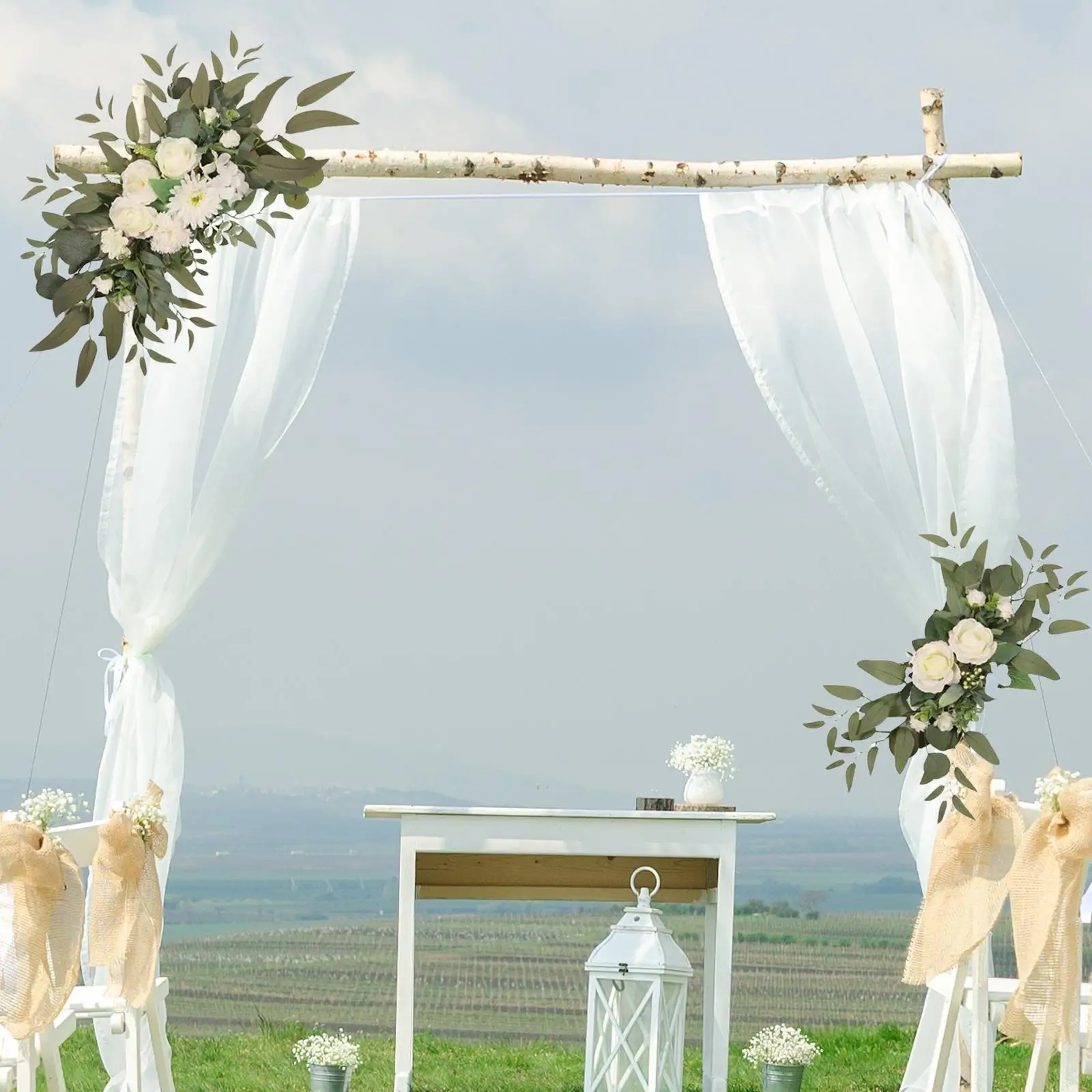 Свадебная арка из 2 предметов, цветы, Декоративная цветочная композиция на столешнице для дома