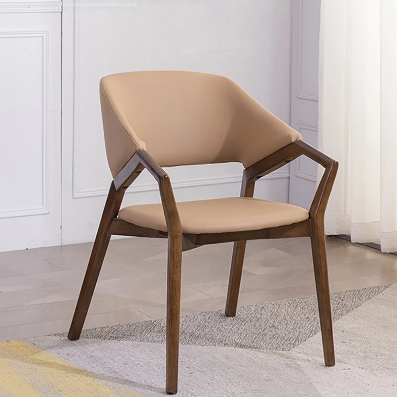 Итальянские обеденные стулья из массива дерева Простой Домашний обеденный стул со спинкой Кухонная мебель Легкое Роскошное Дизайнерское кресло для столовой