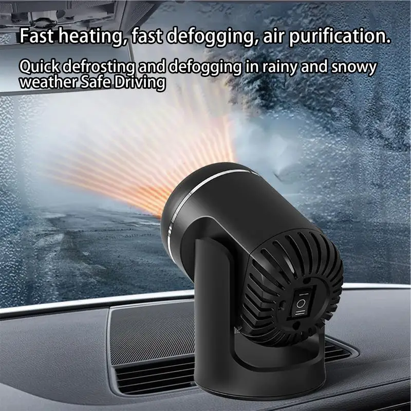 Портативный автомобильный обогреватель-размораживатель с вентилятором | 12 В 2 в 1 Автоматический охладитель и обогреватель | Вращение на 360 градусов