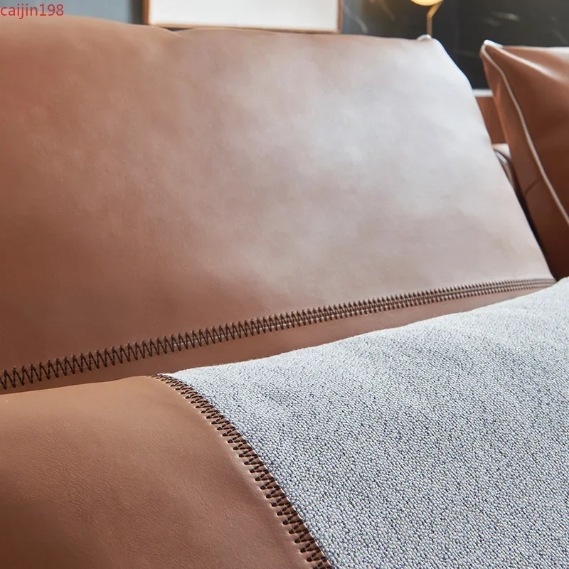 Диван Loveseat Итальянский минималистичный комбинированный диван из натуральной кожи Napa, натуральная кожа, свет для гостиной в скандинавском стиле, роскошная мебель для дома