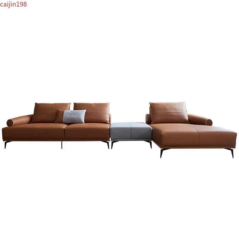 Диван Loveseat Итальянский минималистичный комбинированный диван из натуральной кожи Napa, натуральная кожа, свет для гостиной в скандинавском стиле, роскошная мебель для дома
