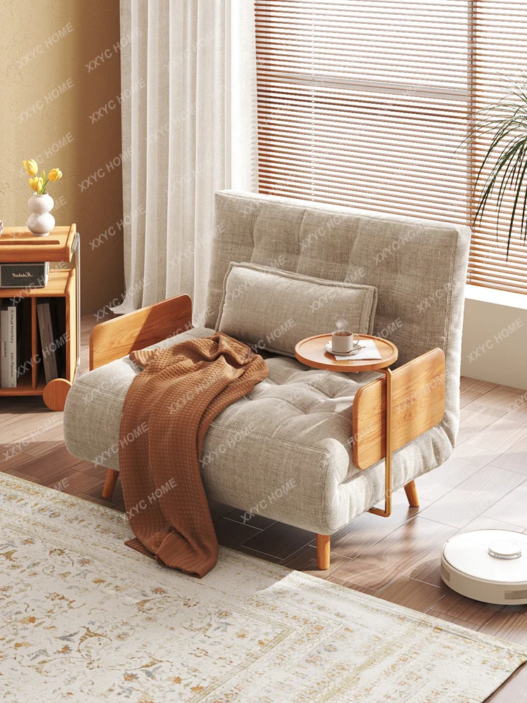 Складной диван-кровать двойного назначения, маленькая квартира в японском стиле, Ленивый Многофункциональный диван-шезлонг из массива дерева