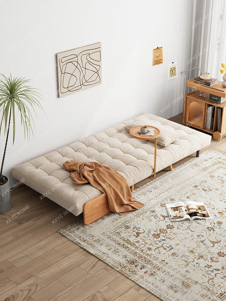 Складной диван-кровать двойного назначения, маленькая квартира в японском стиле, Ленивый Многофункциональный диван-шезлонг из массива дерева