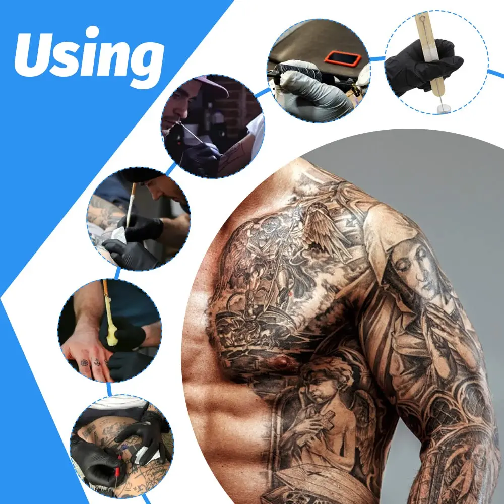 Набор для тату-машинки с рукояткой для тату-пистолета, иглами и аксессуарами для начинающих татуировщиков