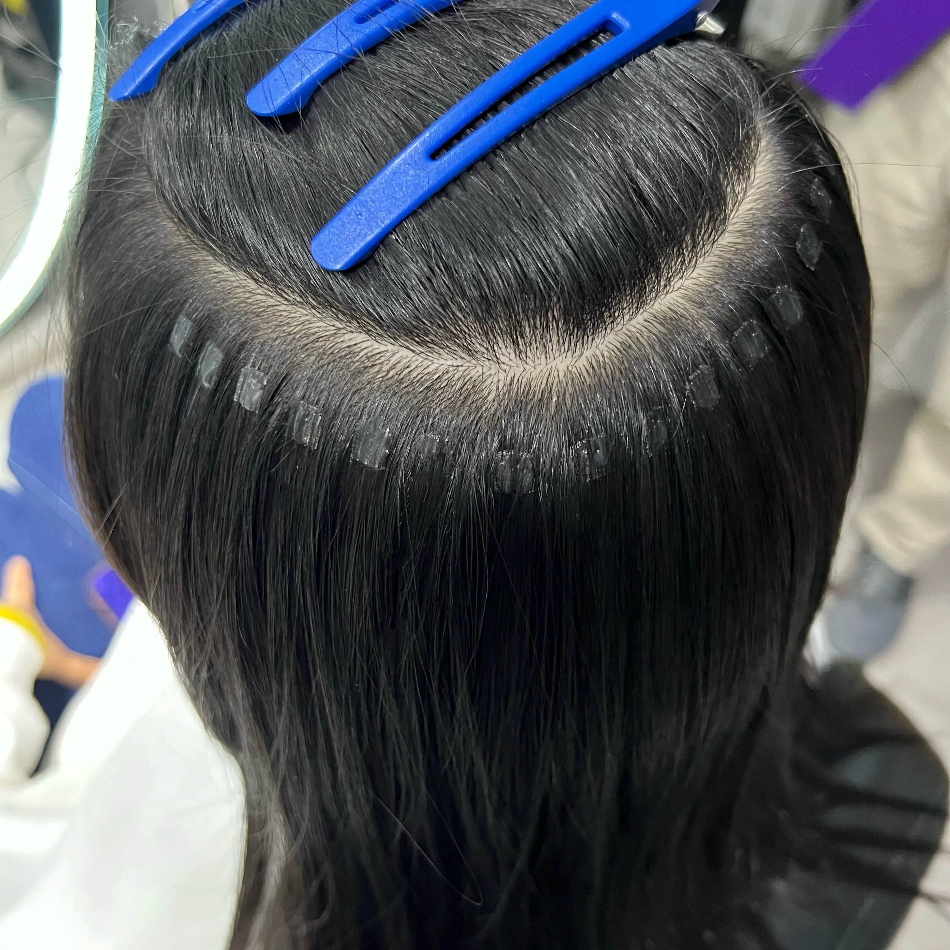 Парик для наращивания волос с технологией V-Light из натуральных волос, инструмент для быстрой пересадки, прочный и бесследный инструмент для наращивания волос лентой