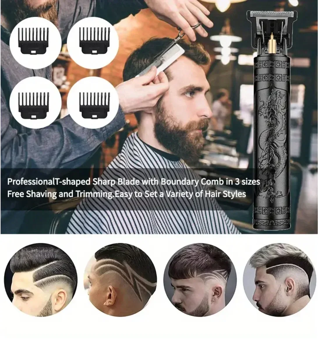 Винтажная Электрическая Беспроводная машинка для стрижки волос T9, Профессиональный парикмахерский Триммер для мужчин, Машинка для стрижки волос, Бритва, Зажигалка для бороды, подарок