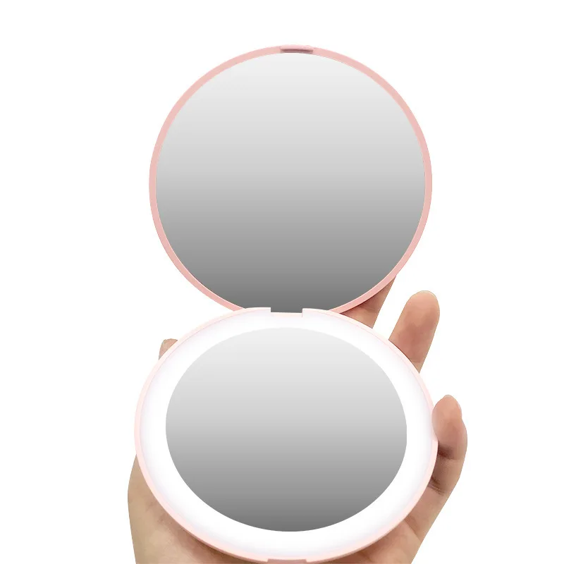 Мини Портативные Фонари LED Зеркало Для Макияжа С 10-Кратным Увеличением Ручной Фиксации Складное 12 Светодиодов Карманное Зеркало Для Макияжа Light Beauty Косметический Инструмент