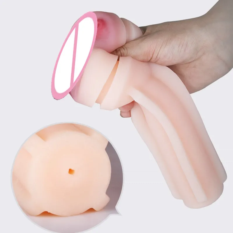 Настоящая легкая мужская чашка для мастурбации, секс-игрушка для мужчин, Мягкая, гибкая искусственная вагина, как настоящая, тренирующая пенис