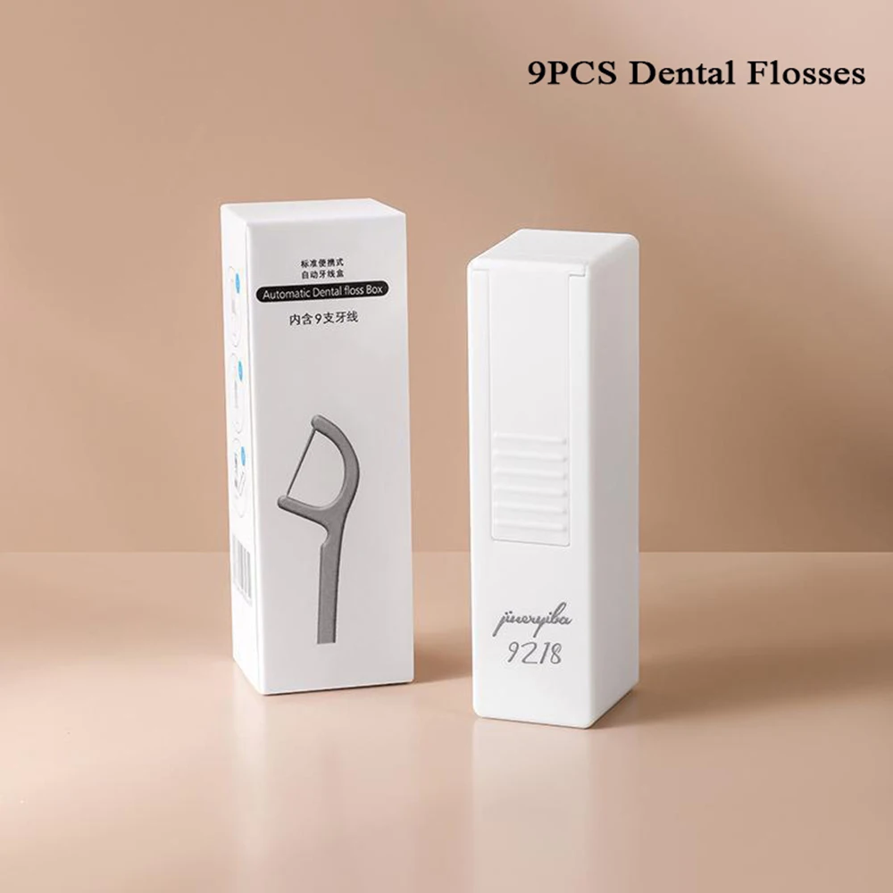 Мини-портативная коробка для зубной нити с 9 ШТ зубной нити, профессиональное средство для чистки зубов, Межзубная щетка, Зубочистки с нитью