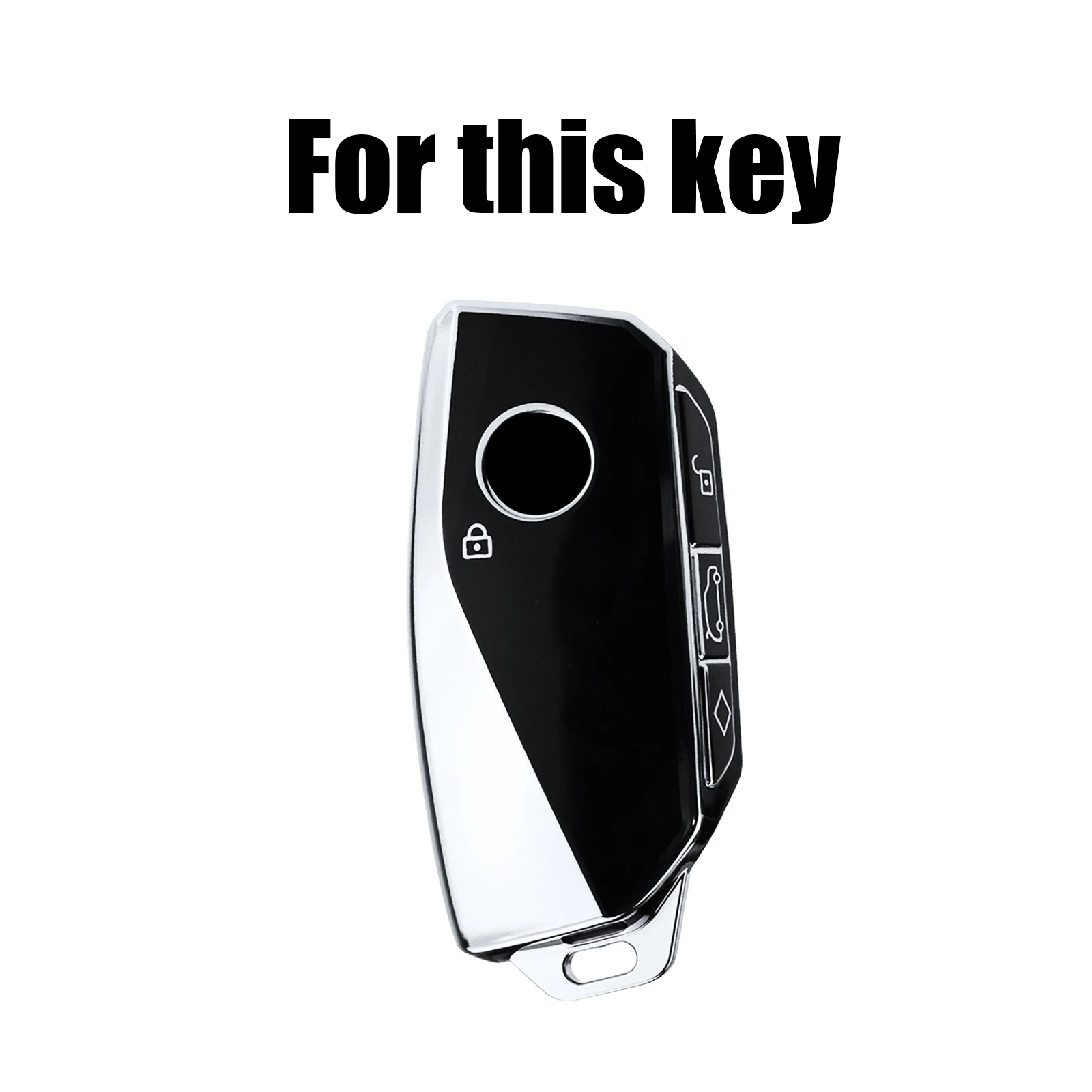 Кожаный чехол для ключей, защитная крышка, 3 кнопки для укладки интерьера, брелок из цинкового сплава, цепочка для bmw ix I4 2 3 4 5 X3 X5 2021-2024