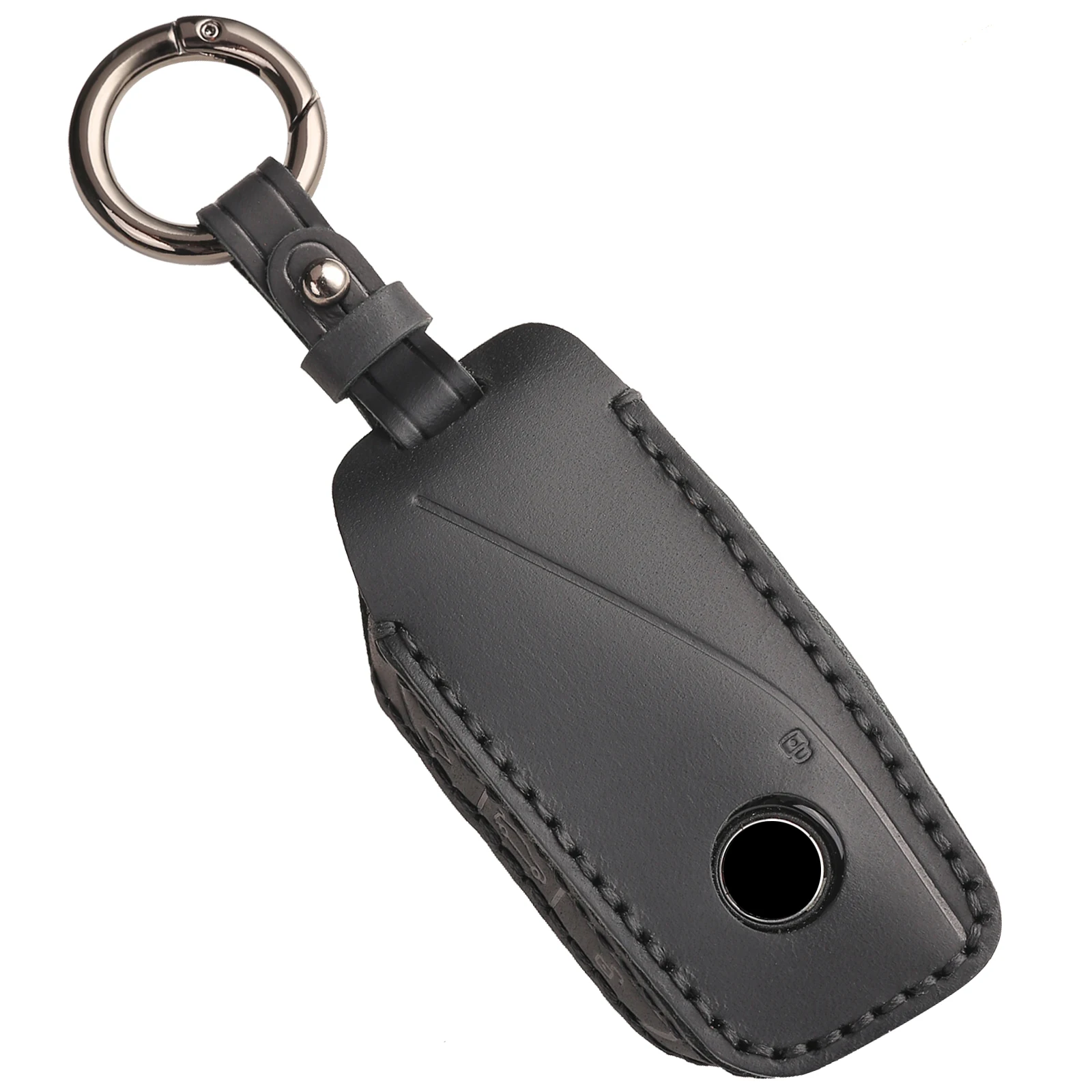 Кожаный чехол для ключей, защитная крышка, 3 кнопки для укладки интерьера, брелок из цинкового сплава, цепочка для bmw ix I4 2 3 4 5 X3 X5 2021-2024