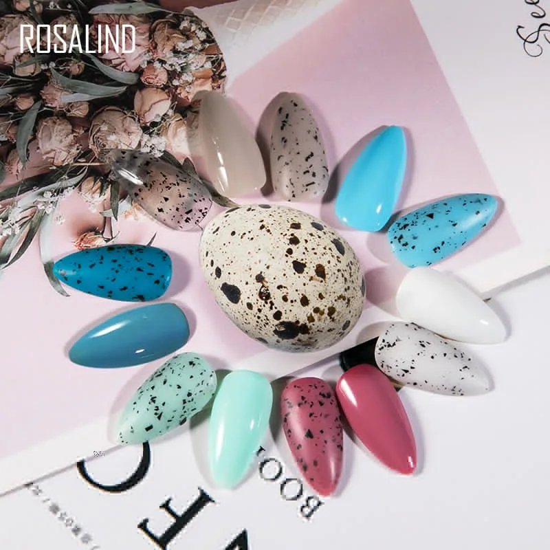 Набор гель-лаков Rosalind Eggshell Полупостоянный Летний Цветной Гель-Гибридные Лаки Для УФ-дизайна ногтей Egg Gel Любого цвета Базовый Верхний Слой