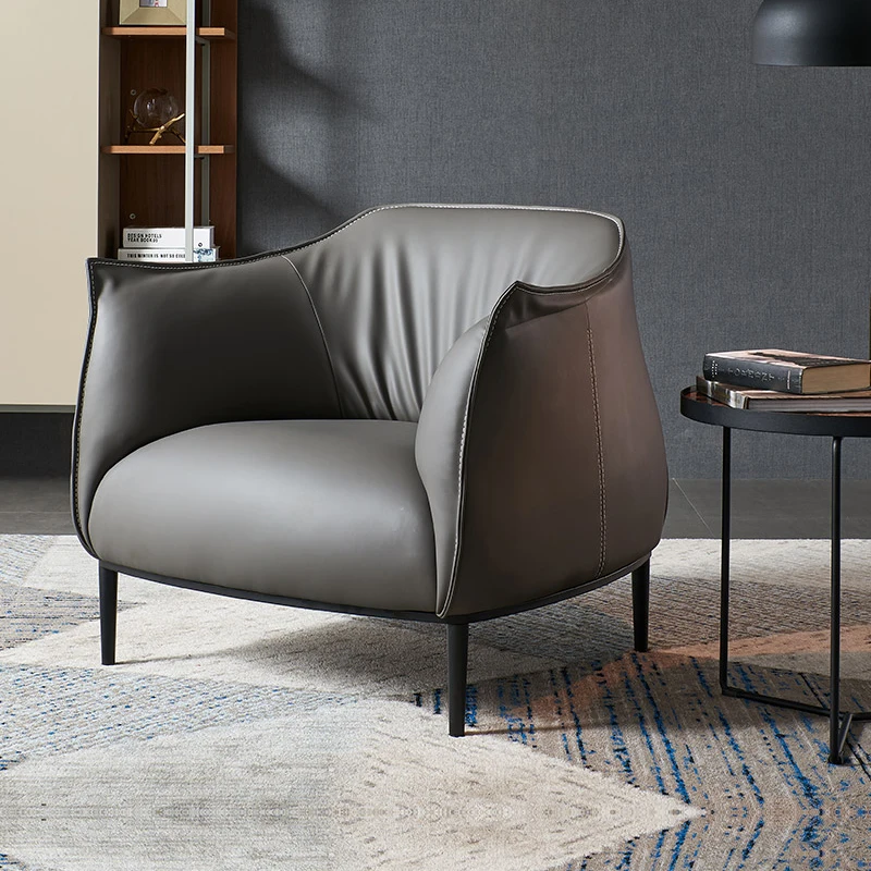 Роскошное кресло Nordic Офисное Кожаное Минималистичный ресторан Стулья для гостиной Nordic Со спинкой Дизайнерская мебель Poltrona Luxo