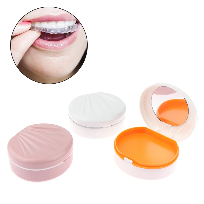 Коробка для брекетов, Двухслойный с зеркалом Ортодонтический фиксатор, Коробка для хранения Ортодонтических зубов, Переносной контейнер для зубных протезов, лоток для зубных протезов.