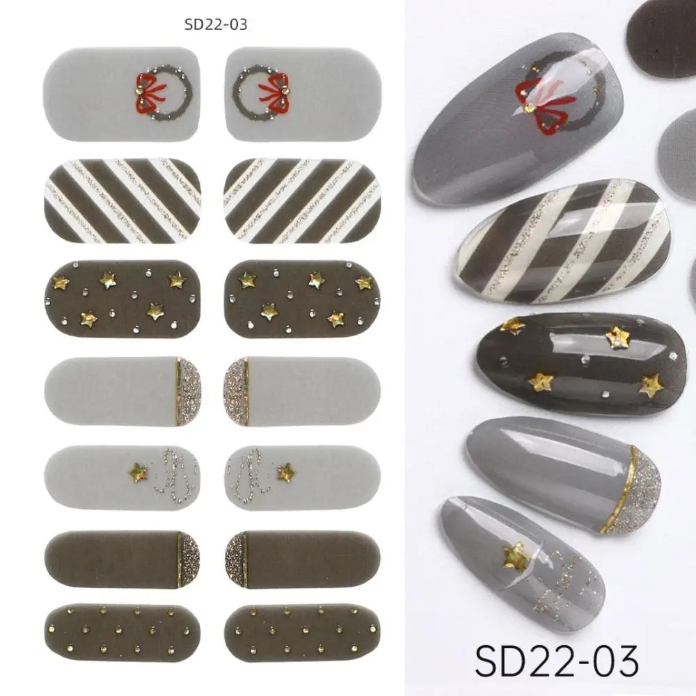 Зимние гелевые наклейки для дизайна ногтей, полное покрытие, Снежинка, полное покрытие, наклейки для ногтей, блеск, Лазерное бронзирование, Самоклеящиеся наклейки для ногтей