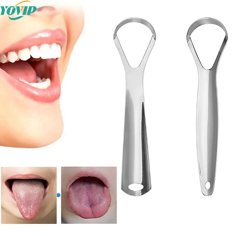 Открытый скребок для языка из нержавеющей стали, щетка для чистки языка, зубная щетка с покрытием, Инструменты для гигиены полости рта