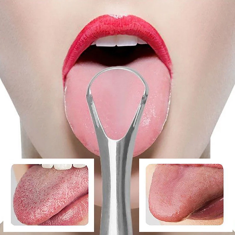 Открытый скребок для языка из нержавеющей стали, щетка для чистки языка, зубная щетка с покрытием, Инструменты для гигиены полости рта