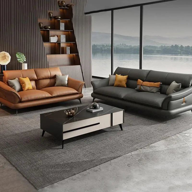 Современный роскошный диван для Ленивой гостиной Кожаный Угловой диван для гостиной на полу Итальянские диваны Wohnzimmer Мебель для дома DWH