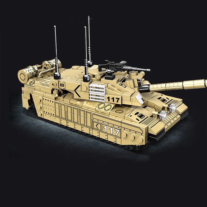 Военная серия Britain Challenger Ⅱ Основной боевой танк Солдатское вооружение DIY модель Строительные Блоки Кирпичи Игрушки Подарки