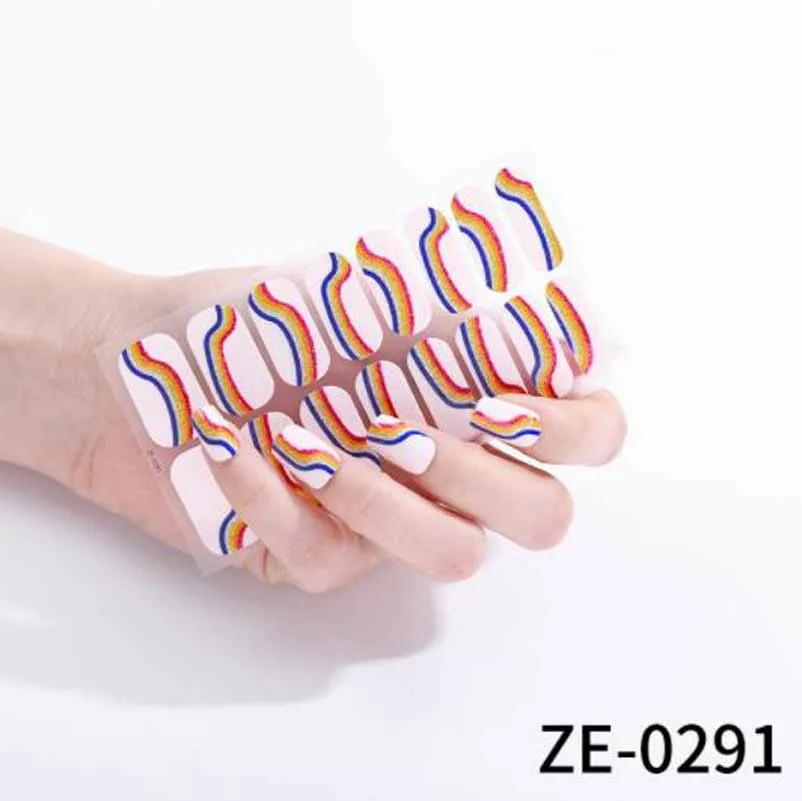 1 лист Наклейки для ногтей Самоклеящиеся обертки для ногтей для девочек Женский маникюр Полное покрытие Наклейки для декора Слайдер для ногтей