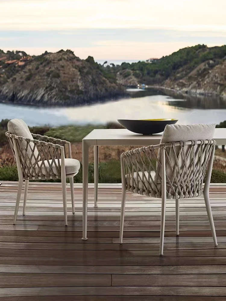 Скандинавский открытый ротанговый стул комбинированный внутренний двор вилла балкон ротанговый стул small tea