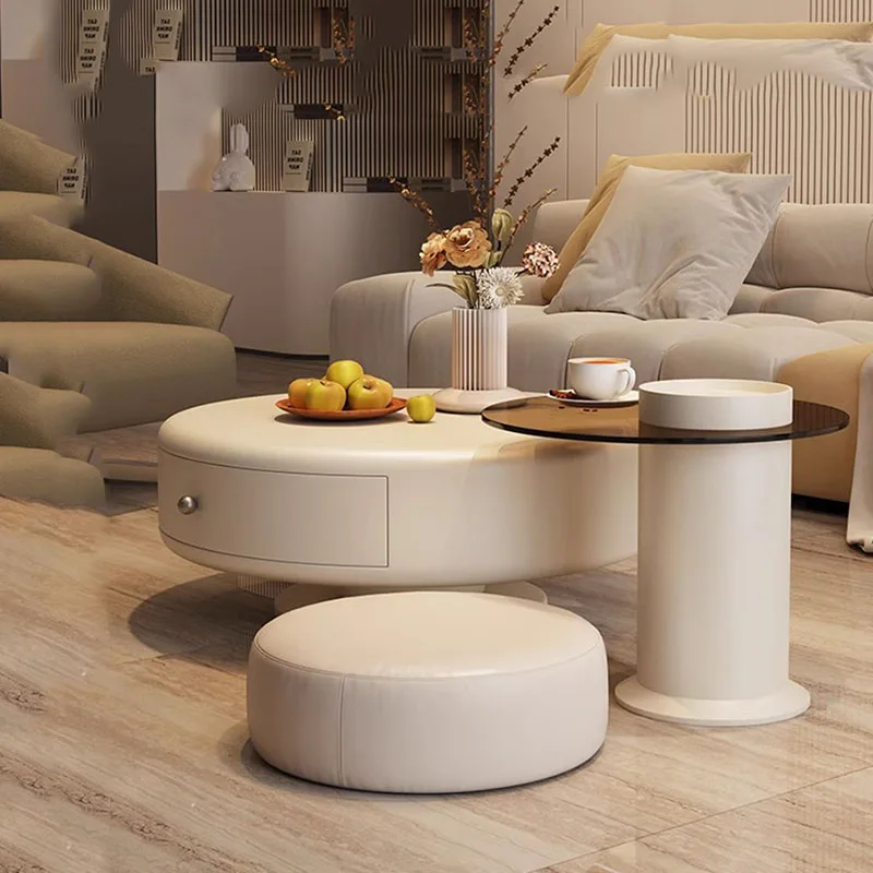 Гостиная Журнальный столик в скандинавском стиле, диван Trau, Современный круглый передвижной журнальный столик Mesa Lateral, Мебель для апартаментов Mesa De Centro