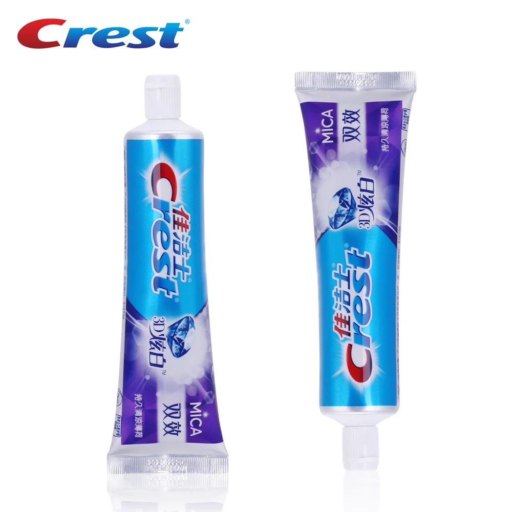 Зубная паста с двойным эффектом Crest 3D White Mica, отбеливающие зубные пасты с фтором, стойкая зубная паста с мятным вкусом, 120 г * 2 шт