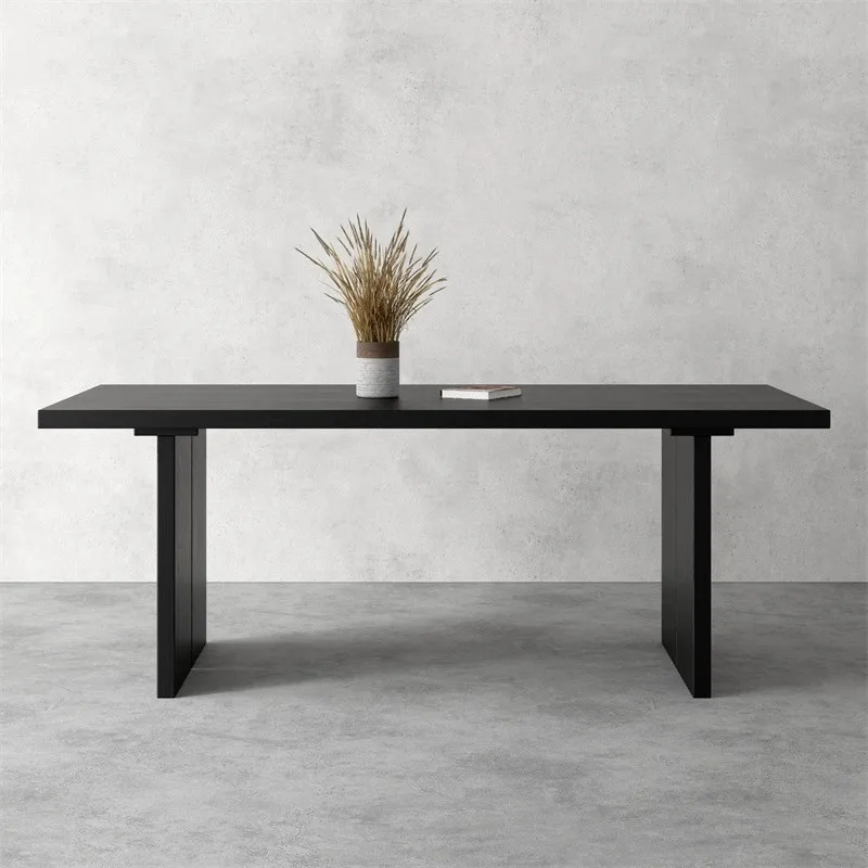 Прямоугольный обеденный стол из массива дерева, минималистичный чайный столик, стол для домашнего офиса, дизайнерский рабочий стол, стол для переговоров