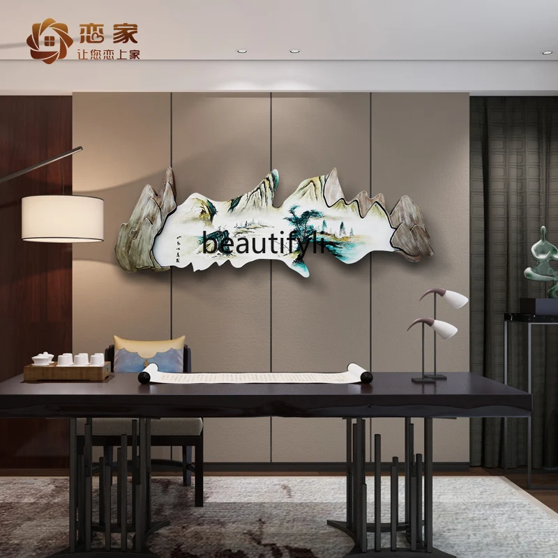 Новое Украшение стен гостиной в китайском стиле, Настенная Подвеска, Пейзажная живопись из кованого железа, Настенные украшения