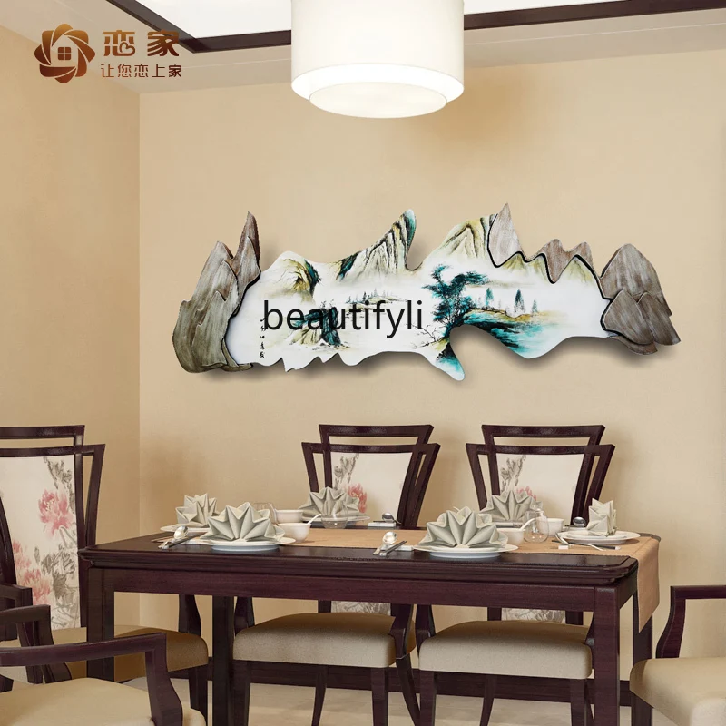 Новое Украшение стен гостиной в китайском стиле, Настенная Подвеска, Пейзажная живопись из кованого железа, Настенные украшения