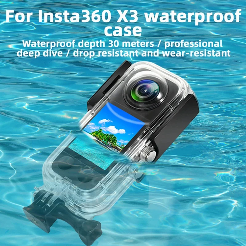 Для Insta360 X3 Чехол для дайвинга, водонепроницаемые корпуса, Чехол для защиты под водой, Сменные аксессуары для панорамной экшн-камеры
