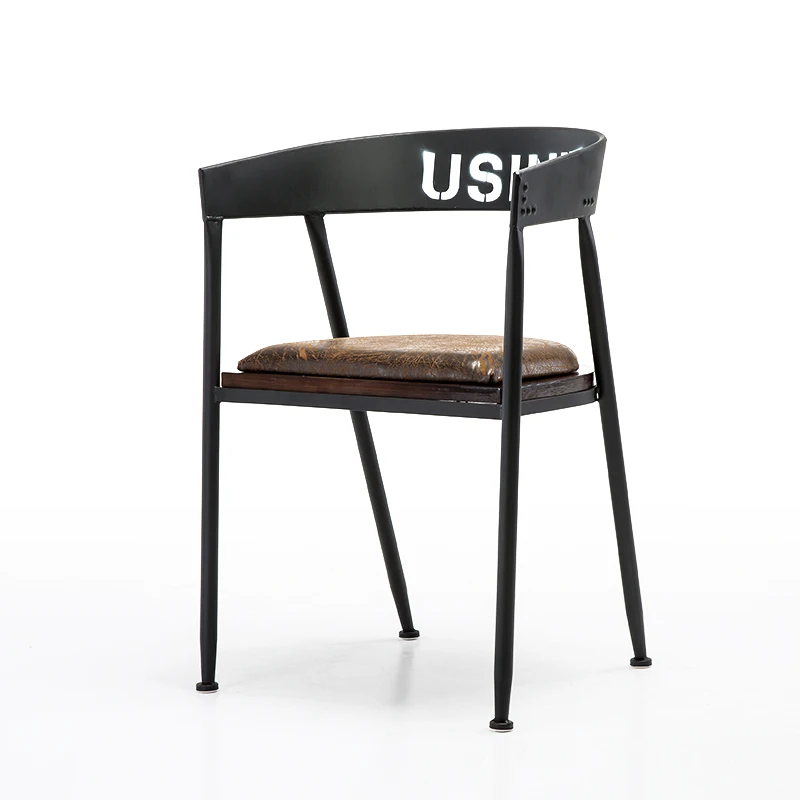 Роговой стул Домашний стул Со спинкой Из железа, массива дерева, Современный Скандинавский Простой Обеденный стул, Компьютерный стул, мебель для обеденного стула для отдыха